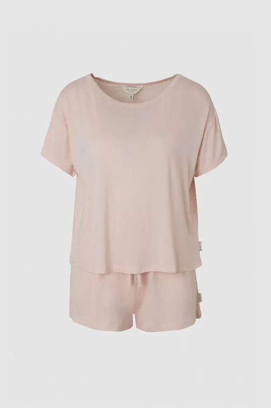 Ted Baker Women's Traditional Short Pj Set Peach Blush Size: XL Peach