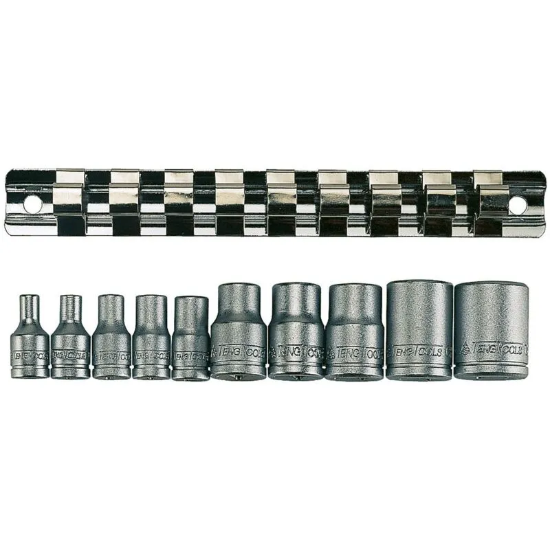 Teng M3814 Socket Clip Rail TX-E Set of 10 3/8in & 1/4in Drive