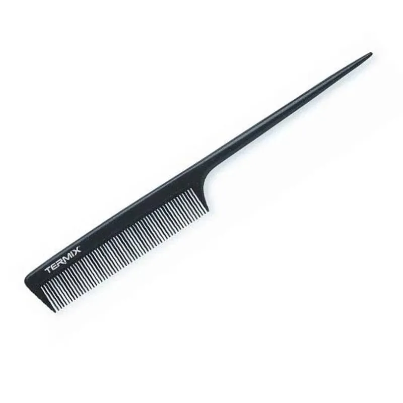 Termix Unisex Carbon Anti-Static Metal Rat Tail Comb - 820 21.5cm in Black Black female