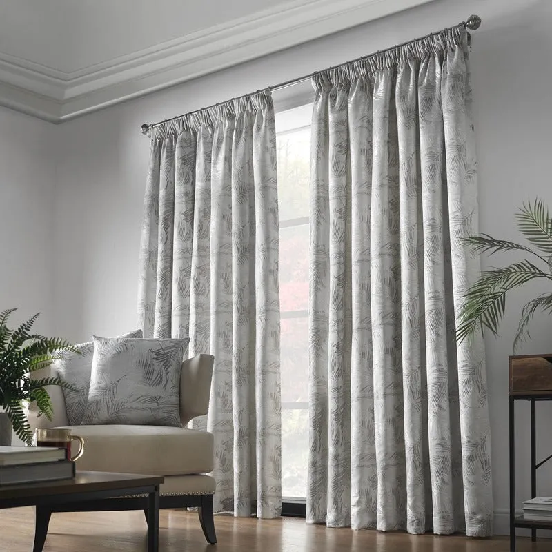 Alan Symonds Fiji Lined Eyelet Ring Top Curtains in Silver Size: 168 cm width x 229 cm drop Silver 168 cm width x 229 cm drop