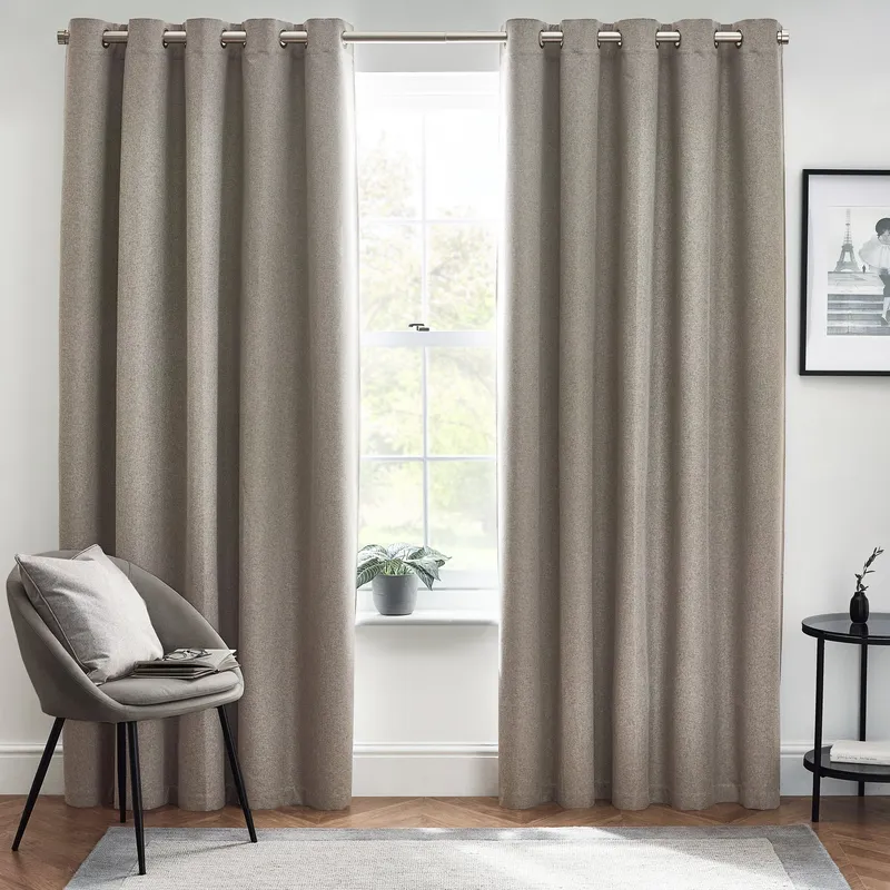 Terrys Furn Dawn Thermal Blackout Ready Made Eyelet Curtains Grey