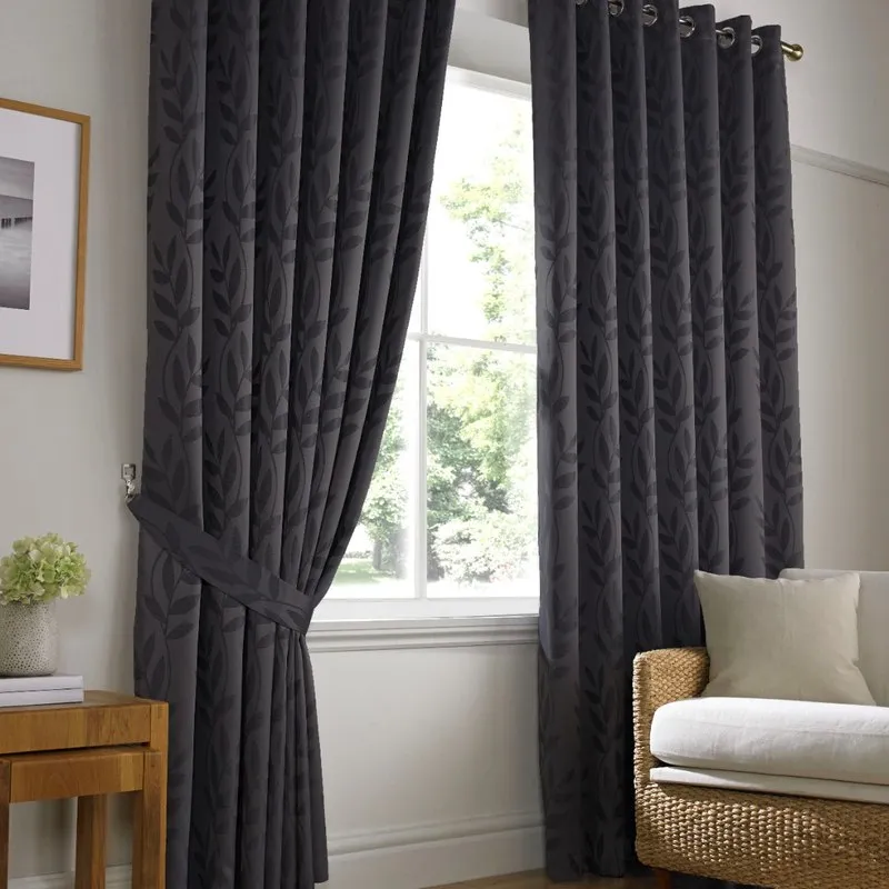Terrys Tivoli Ready Made Eyelet Curtains Charcoal