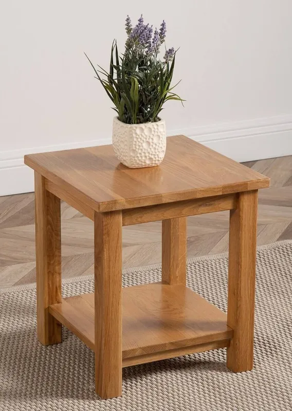 Thats Furniture Oslo Solid Oak Lamp Table for Living Room in Light Oak Light Oak