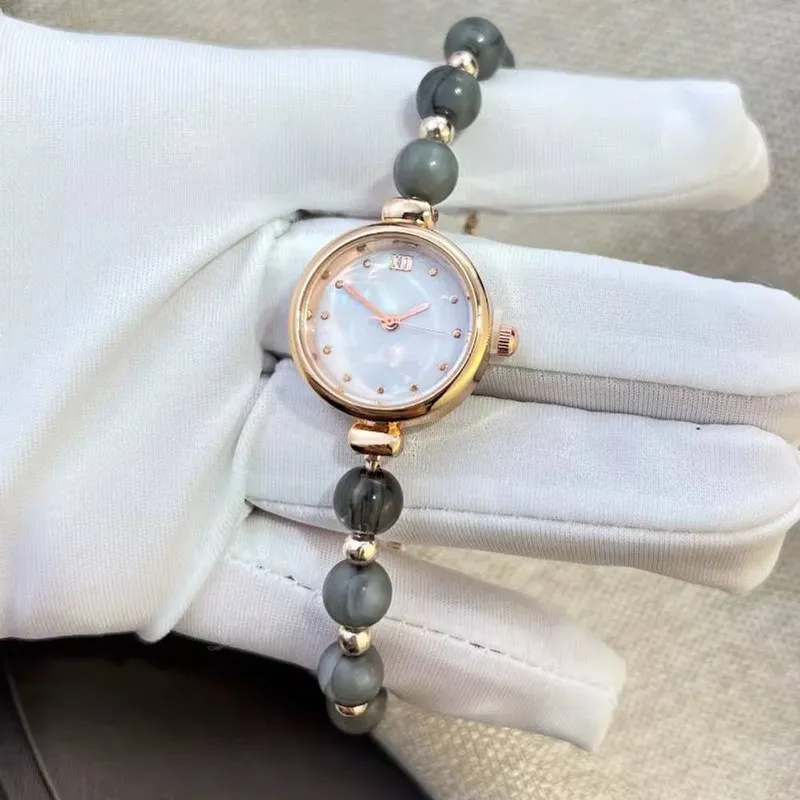 The Colourful Aura Women's Elegant Beaded Dial Bracelet Watch in Grey Grey female