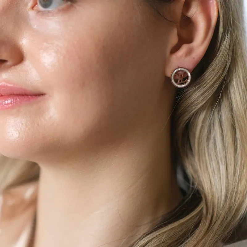 The Colourful Aura Women's Large Round Rose Gold Plated Stud Earrings - Gold
