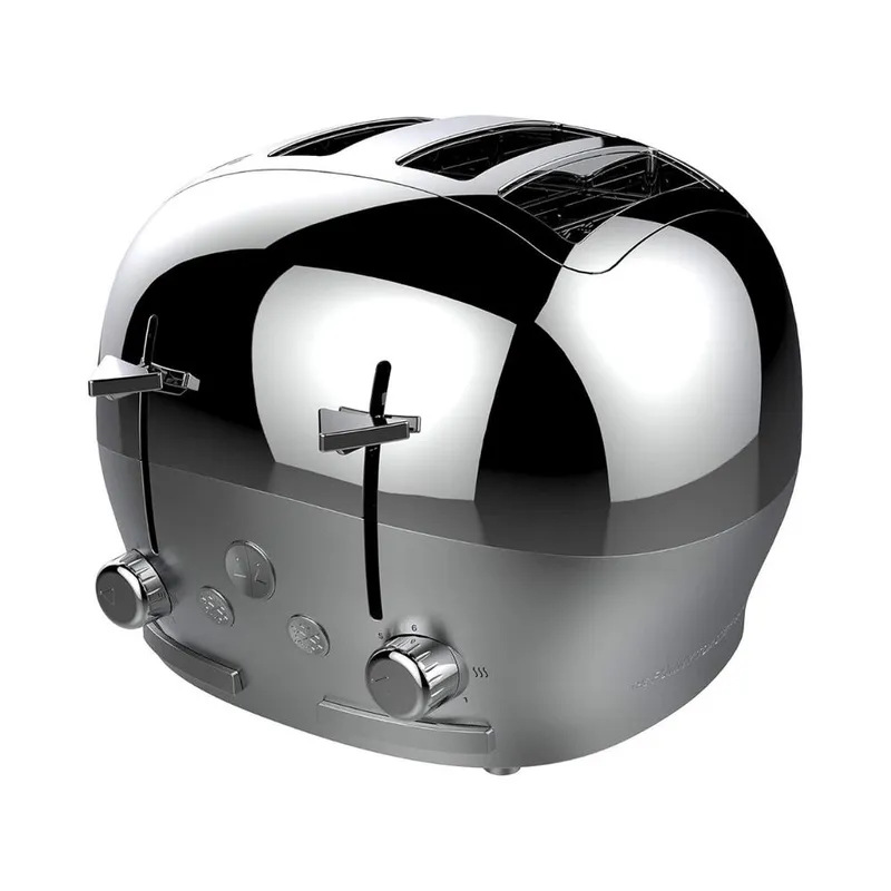 The Funky Appliance Company Chrome 4 Slice Toaster in Silver - Silver