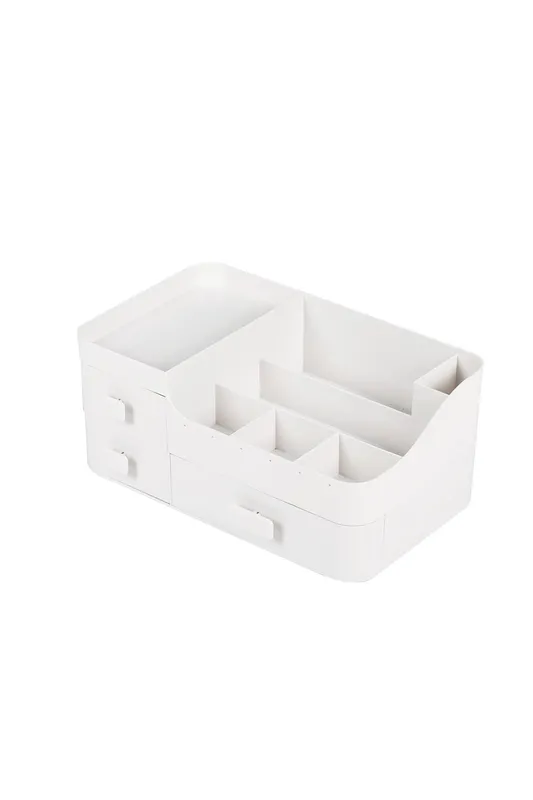 The hot sale Unisex Desktop Storage Box Makeup Organizer in White White female