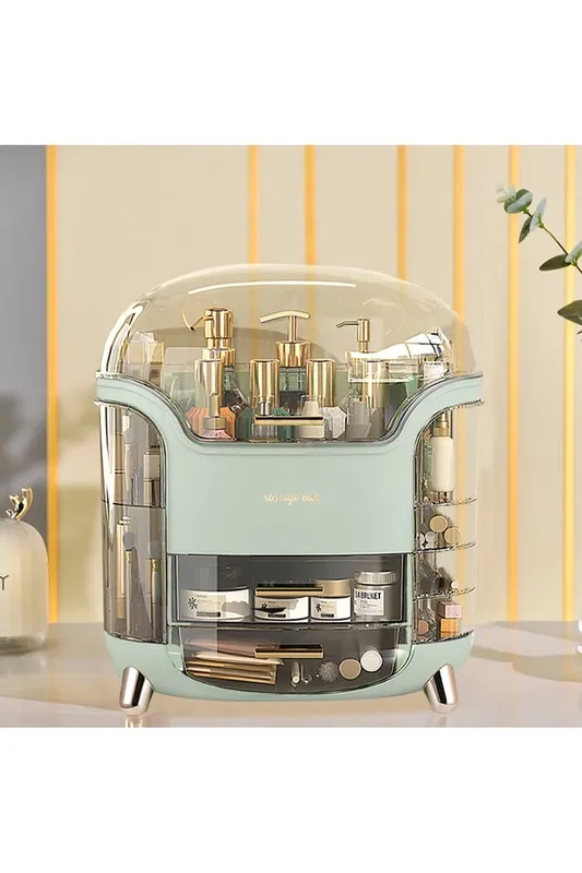 The hot sale Transparent Cosmetic Storage Box in Green - Green
