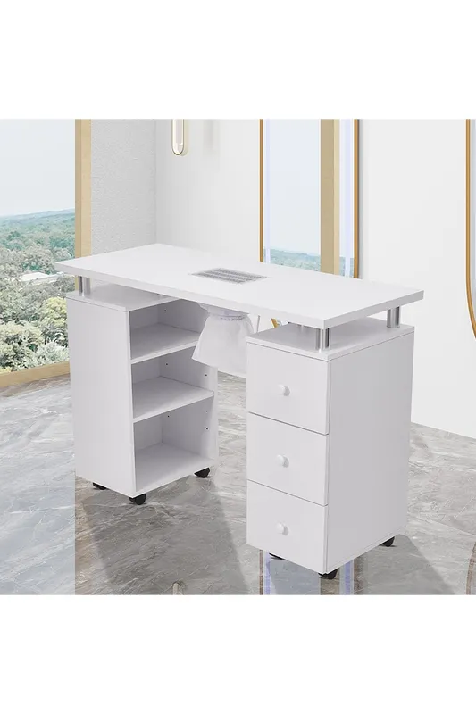 The hot sale White Manicure Table with Dust Collector Wrist Support White