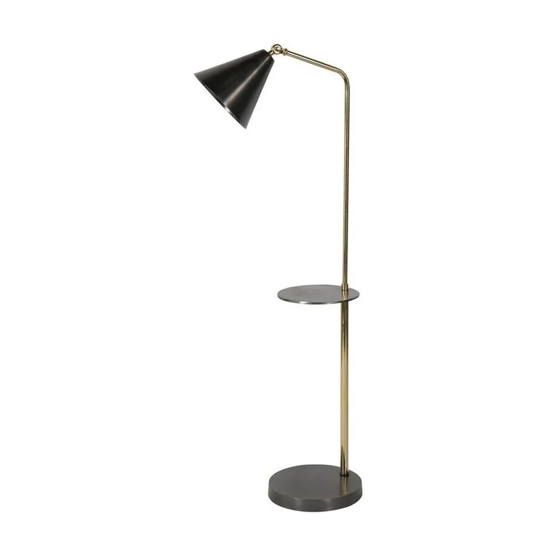 The Libra Company Amelie Floor Lamp With Table - Stainless Steel/Aluminium in Gold Gold