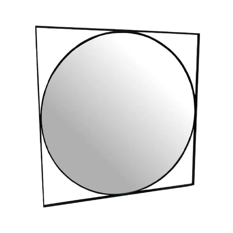 The Libra Company Isaac Mirror - Glass/Iron - L1.5 x W77 x H77 cm - Black Black