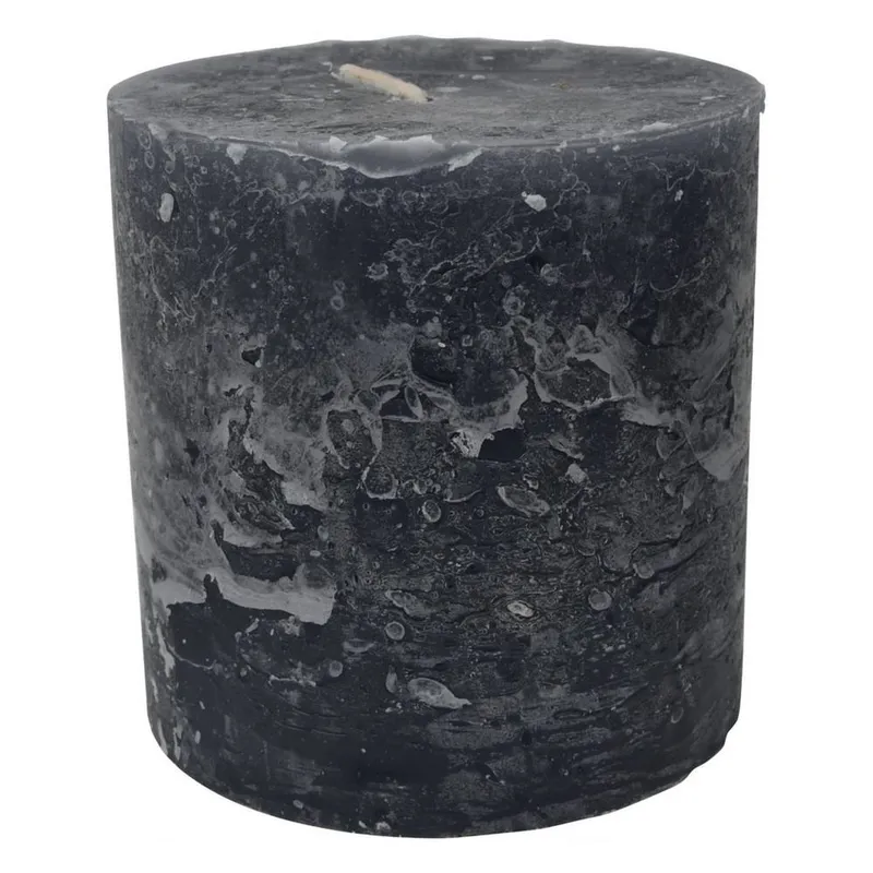 The Libra Company Libra Rustica Pillar Candle - Paraffin - L10xW10xH10 cm - Dark Grey Dark Grey