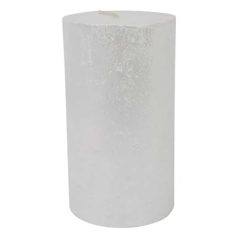 The Libra Company Libra Rustica Pillar Candle - Paraffin - L7xW7xH12 cm - Pearl/White in White White