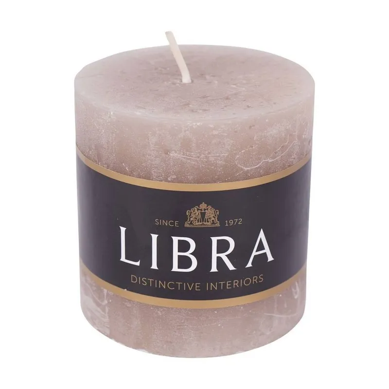 Rustica Pillar Candle - Paraffin Wax - L7 x W7 x H7 cm - Taupe