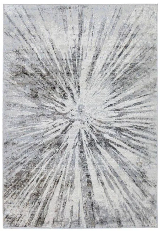 The Rugs Abstract Collection Burst Design Rug in Grey D149A Size: 160cm x 230cm - Grey - Size: 160cm x 230cm