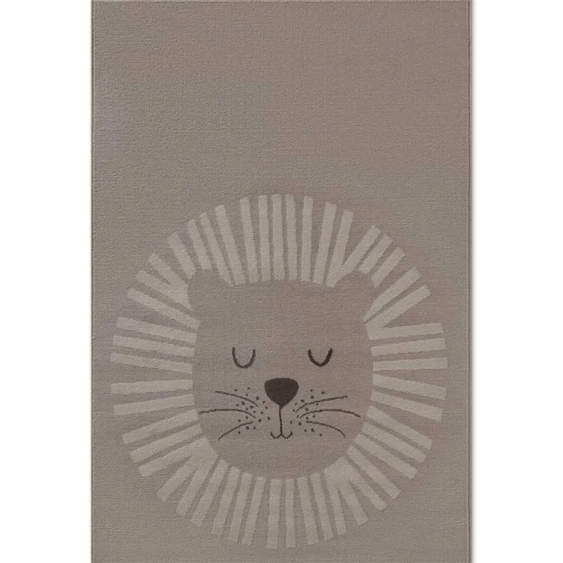 The Rugs Adventures Happy Lion Rug & Runner Kids Polypropylene Short Pile Rug in Brown Size: 160 cm x 235 cm Brown 160 cm x 235 cm