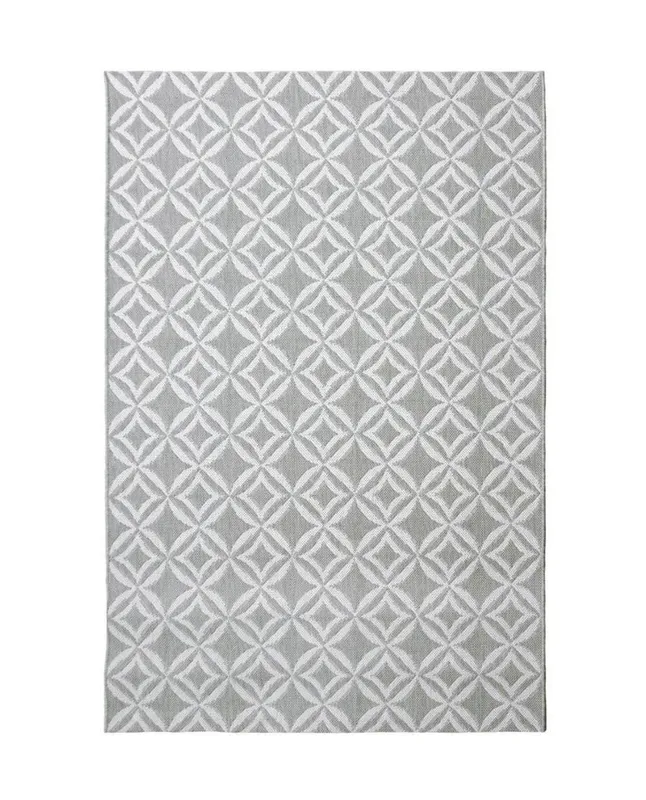 The Rugs County Collection Geo Indoor/Outdoor Rugs 11419A in Grey Size: 80cm x 150cm - Grey