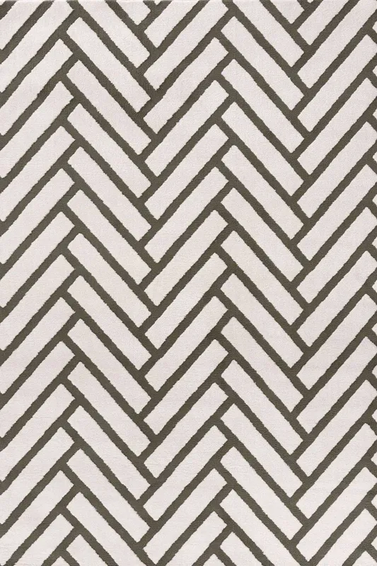 The Rugs Loft Herringbone Living Room Area Rug & Runners Soft Pile in Olive Size: 80cm x 150cm - Olive - Size: 80cm x 150cm