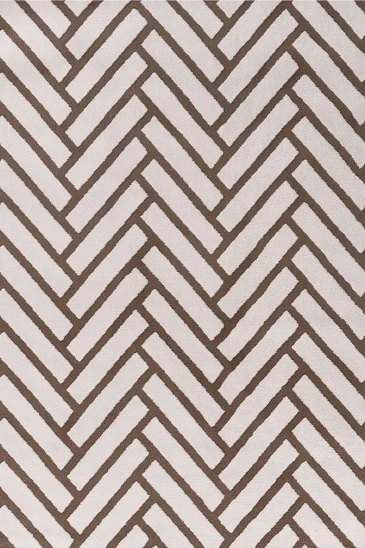 The Rugs Loft Herringbone Living Room Area Rug & Runners Soft Pile in Taupe Size: 80 cm x 150 cm Taupe 80 cm x 150 cm