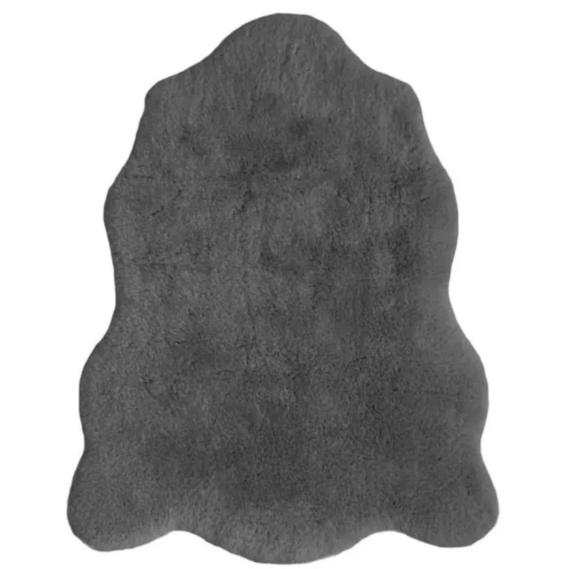 The Rugs Unisex Luxury Soft Feel Faux Fur in Grey Size: 70cm x 140cm Grey female