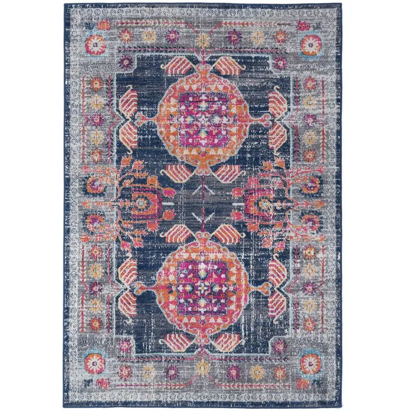 The Rugs Marrakech Multicolour Distressed Large Area Rug & Runner Living Room 400 Size: 200cm x 290cm - Multicolor - Size: 200cm x 290cm