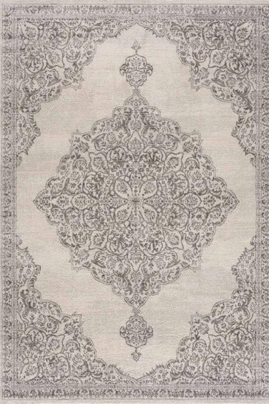 The Rugs Montana Medallion Cream & Grey Living Room Area Rug 3724 Size: 120 cm x 170 cm Grey 120 cm x 170 cm