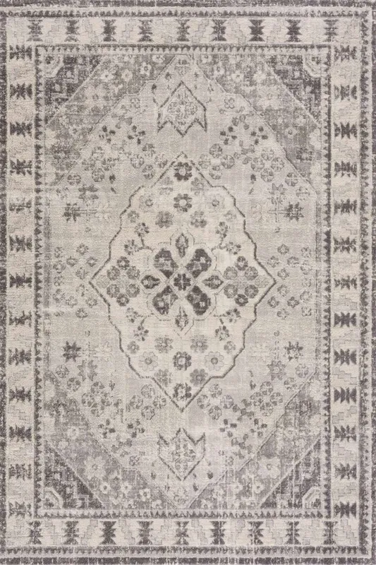 The Rugs Montana Medallion Cream & Grey Living Room Area Rug 3920 Size: 200 cm x 290 cm Grey 200 cm x 290 cm