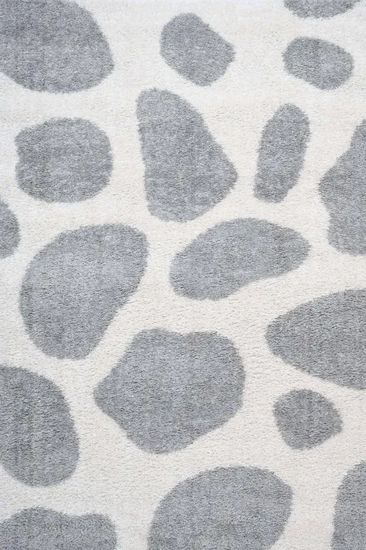 The Rugs Moodi Pebble Design Shaggy Soft High Pile Living Room Rug & Runner in Grey Size: 200cm x 290cm - Grey