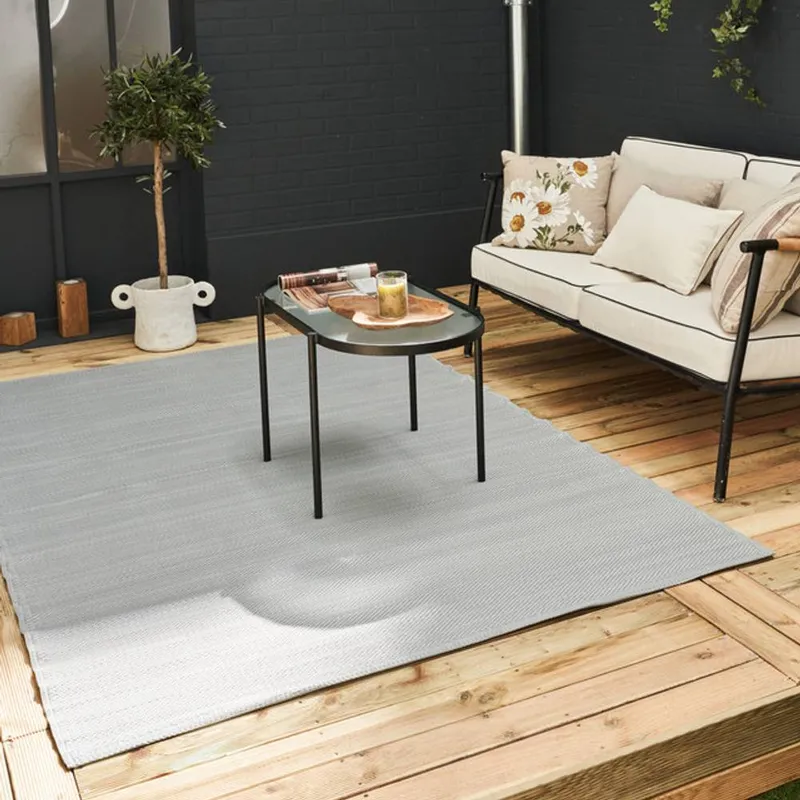 The Rugs Unisex Reversible Weatherproof Outdoor Grey Rug Solid Urban 1000 Size: 90cm x 150cm Grey female