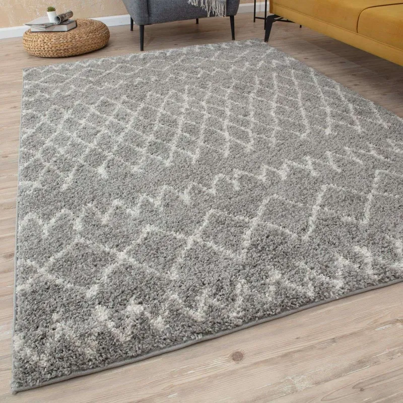 The Rugs Unisex Soft Tangier Shaggy Rugs & Runners Grey & Ivory Living Room Size: 60cm x 110cm Grey female