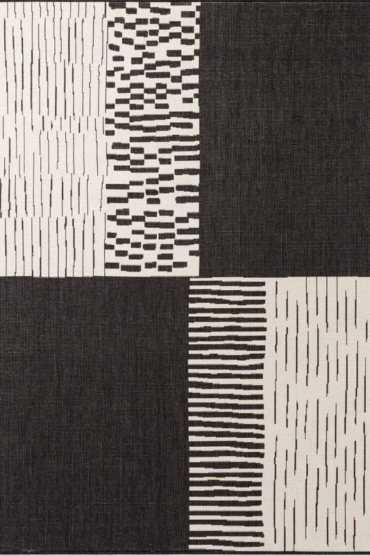 The Rugs Ted Baker Reversible Outdoor Indoor Acacia Rug Geometric in Black Size: 200cm x 300cm - Black - Size: 200cm x 300cm