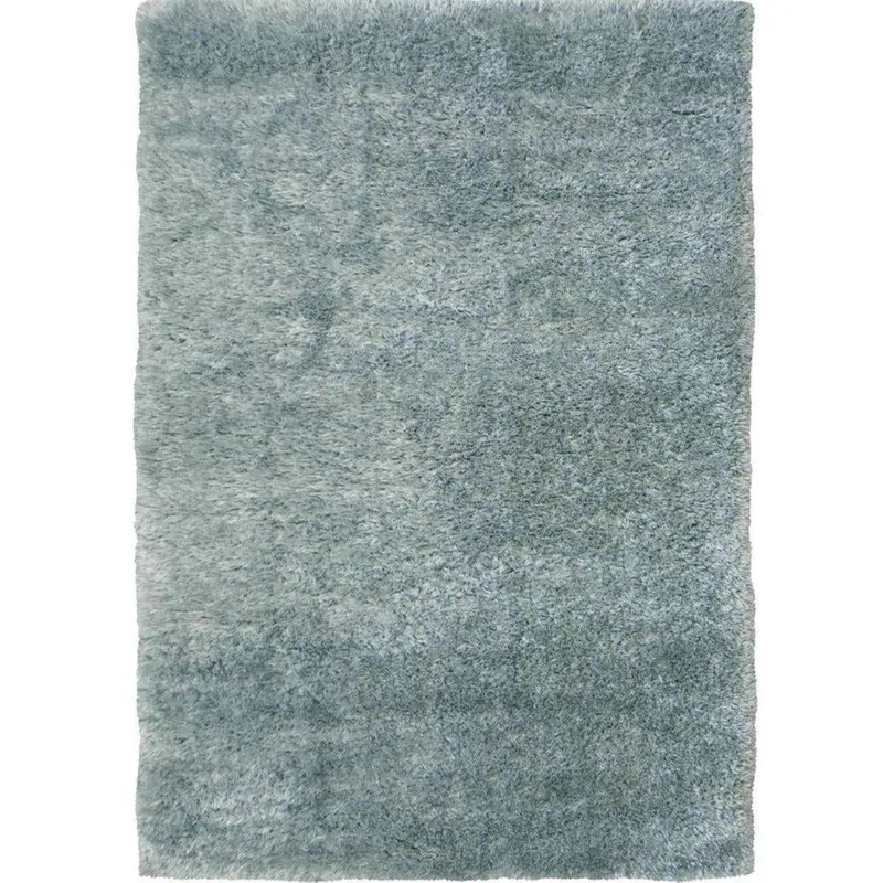 The Rugs Lagom Collection Solid Design Shaggy Rug in Duck egg blue Size: 200cm x 290cm - Duck Egg Blue