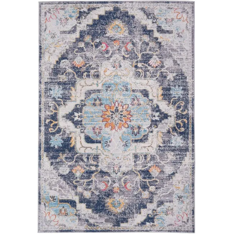 The Rugs Marrakech Multicolour Distressed Large Area Rug & Runner Living Room 470 Size: 80cm x 150cm - Multicolor