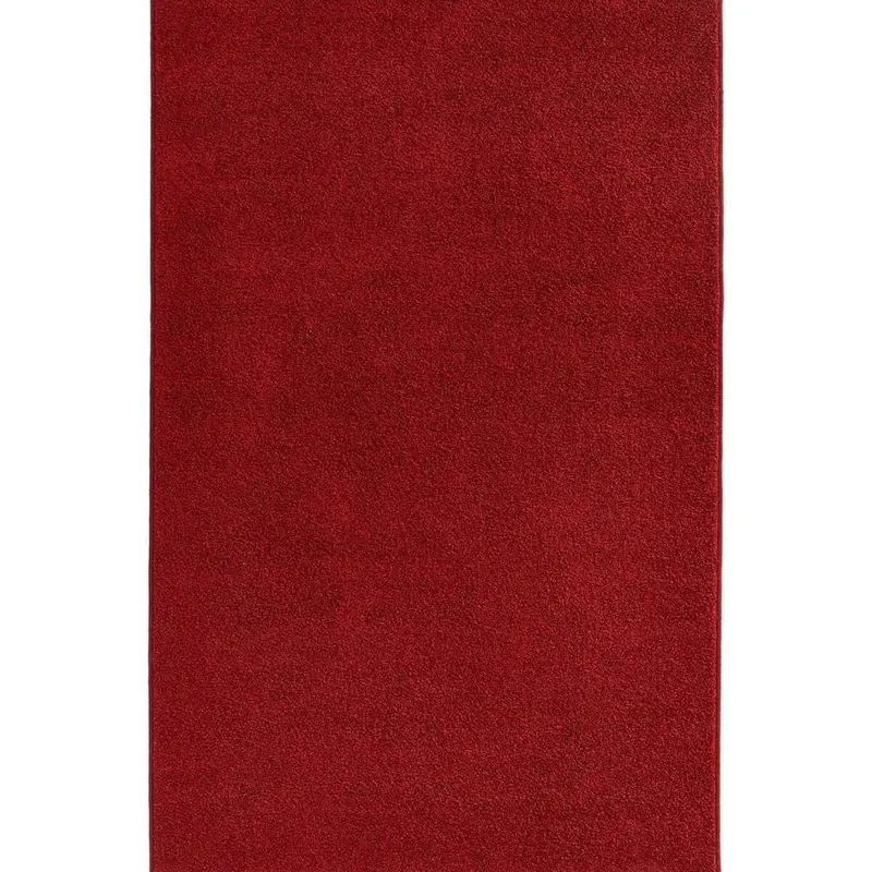 The Rugs Unisex Velours Pure Modern Plain Velour Rug Synthetic Short Pile in Red Size: 200cm x 300cm Red female