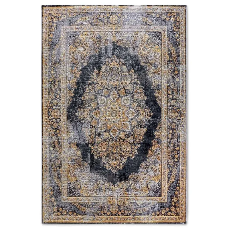 The Rugs Villeroy & Boch Martha Rug - Indoor Outdoor Flat Weave Medallion in Grey Size: 120cm x 180cm - Grey - Size: 120cm x 180cm