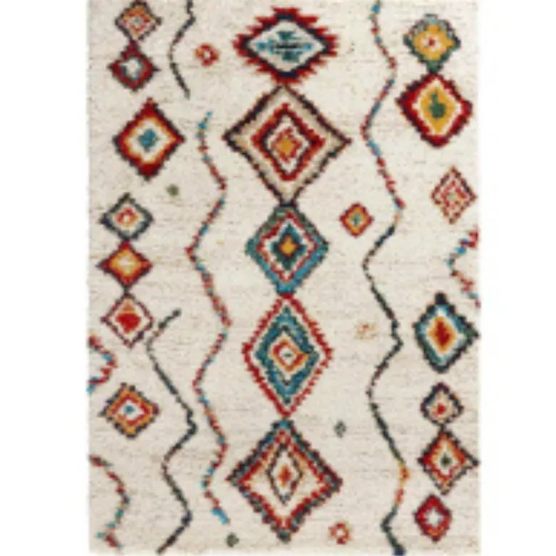 The Rugs Unisex Velour Deep Pile Rug Boho Vintage Design 30mm Plush Texture in Cream Size: 120cm x 170cm Cream 120cm x 170cm female