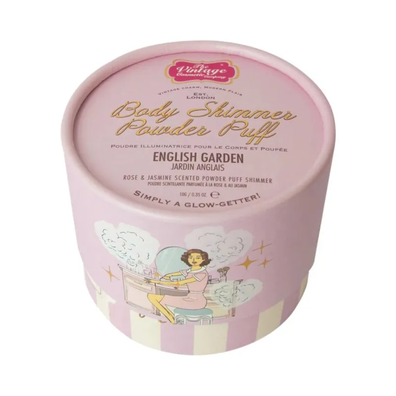 The Vintage Cosmetic Company Body Shimmer Scented Powder Puff in Pink - Pink - Size: One Size