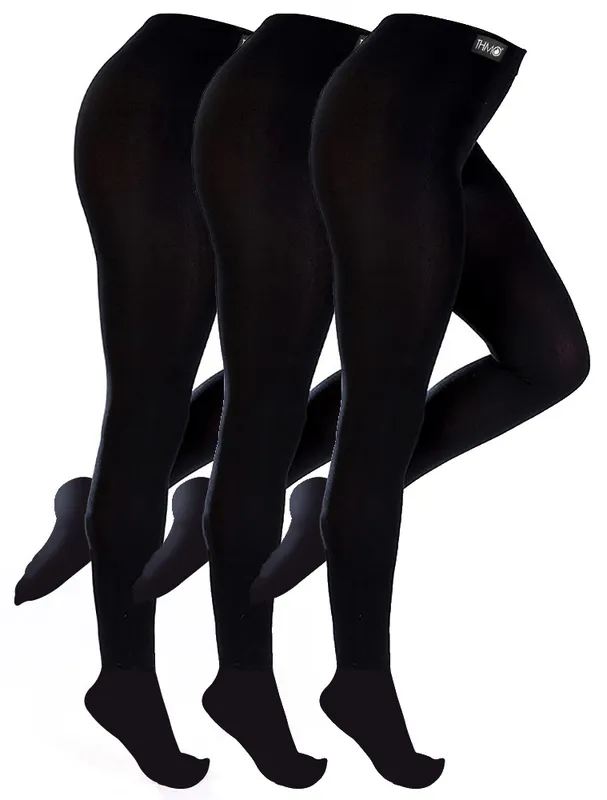 Thmo Womens 3 Pair Multipack Ladies Thermal Tights