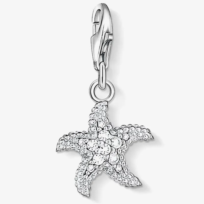 Thomas Sabo Women's Silver Clear CZ Pave Starfish Charm 0917-051-14 Silver female
