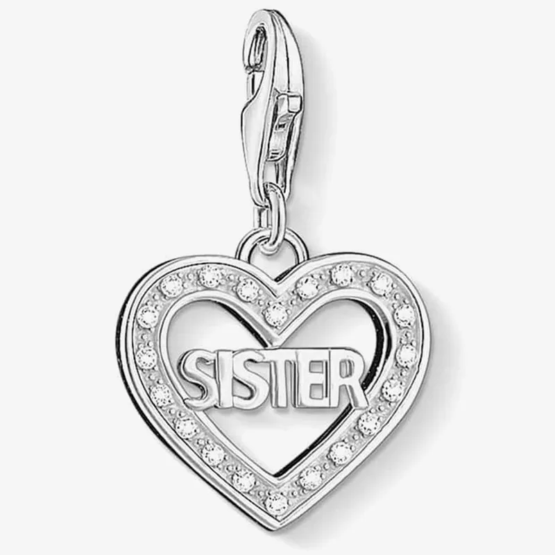 Thomas Sabo Women's Silver Sister Heart Charm 1266-051-14 Silver One Size