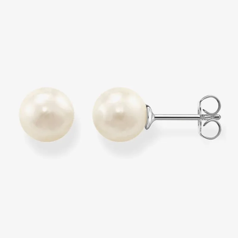 Thomas Sabo Women's Small Simulated White Stud Earrings White One Size female