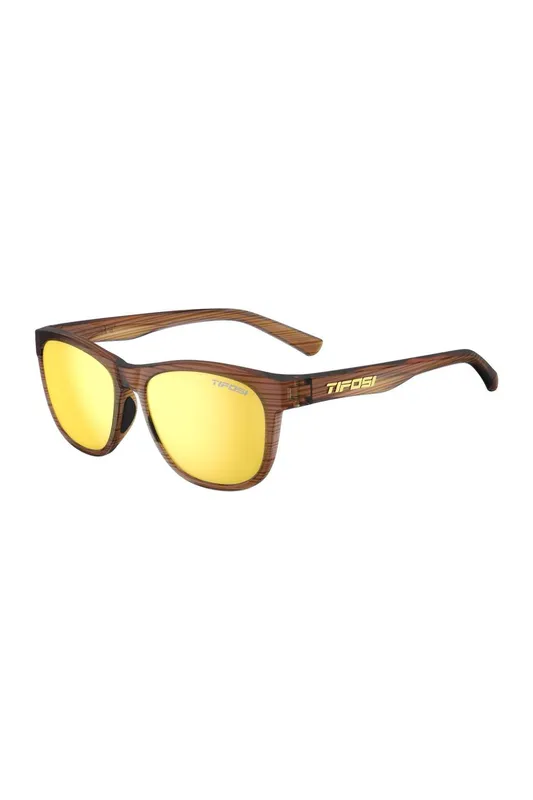 Tifosi Swank Single Lens Sunglasses - Woodgrain / Smoke Yellow Lens