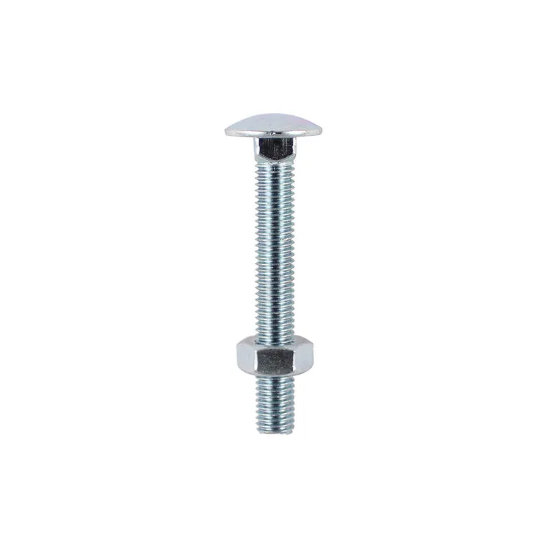 Timco Coach Bolts and Nut Zinc Plated M8 80mm Pack of 50