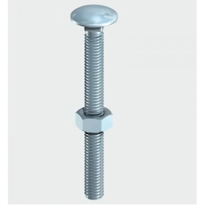 Timco - M12 x 220mm Carriage Bolt With Hex Nut - Zinc Qty 10