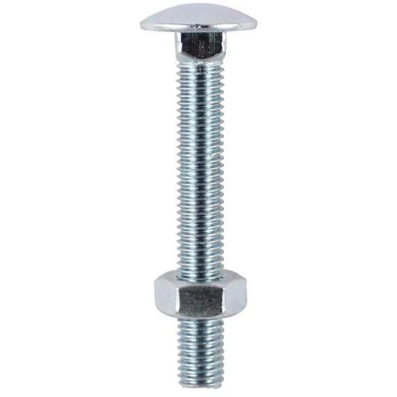 Timco - M8 x 30mm Carriage Bolt With Hex Nut - Zinc Qty 100