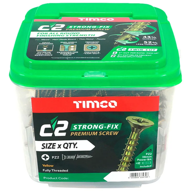 4.0 x 50mm Classic C2 Wood Screw Tub Qty 800 - Timco