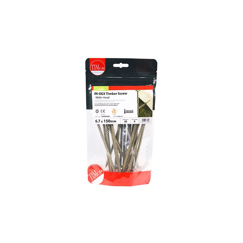 Timco Wafer Torx Head Index Heavy Duty Wood Screws 6.7mm 150mm Pack of 20