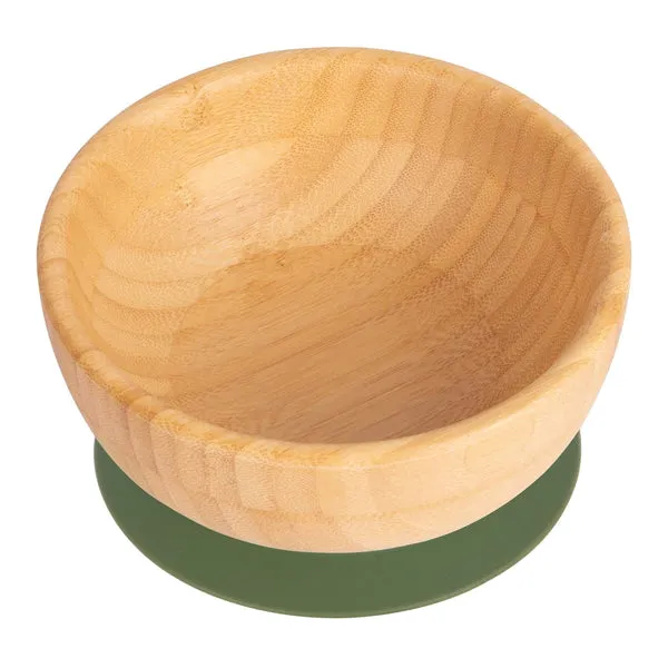 Tiny Dining Bamboo Suction Bowl - Olive