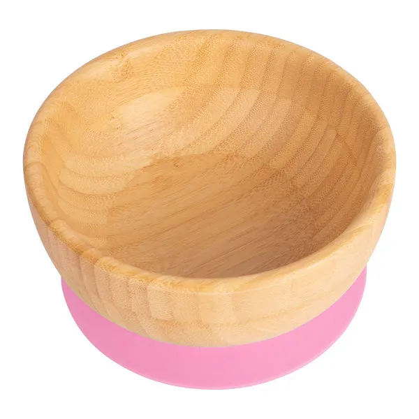 Tiny Dining Bamboo Suction Bowl - Pink