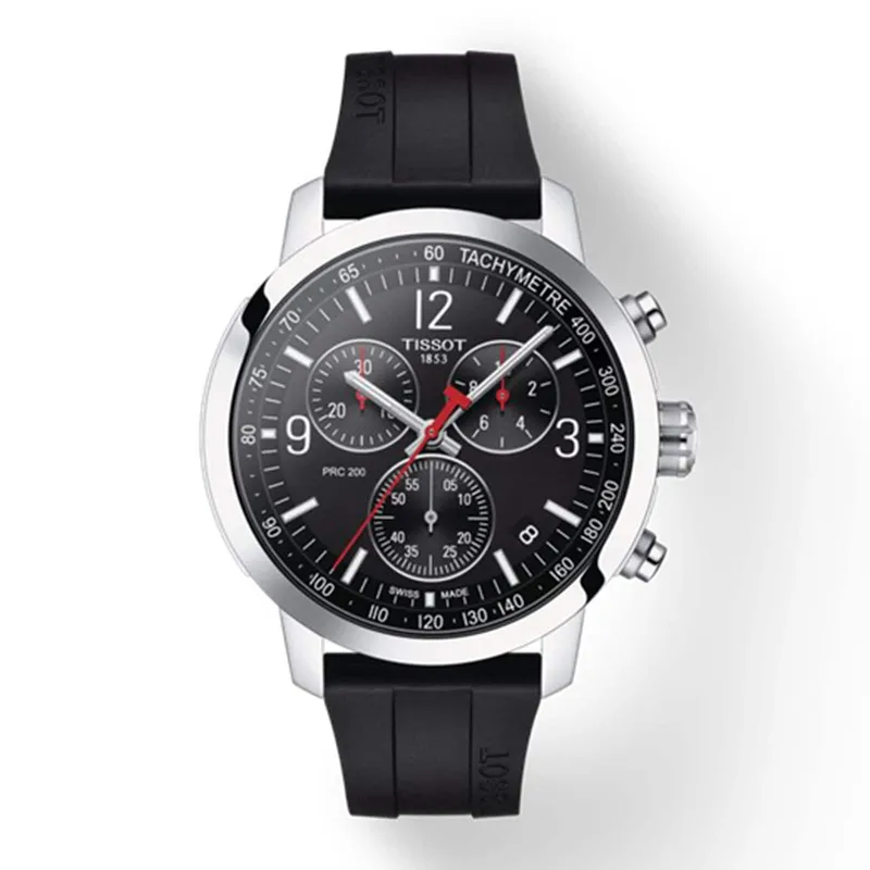 Tissot Prc 200 Stainless Steel Black Chronograph Watch T114.417.17.057.00